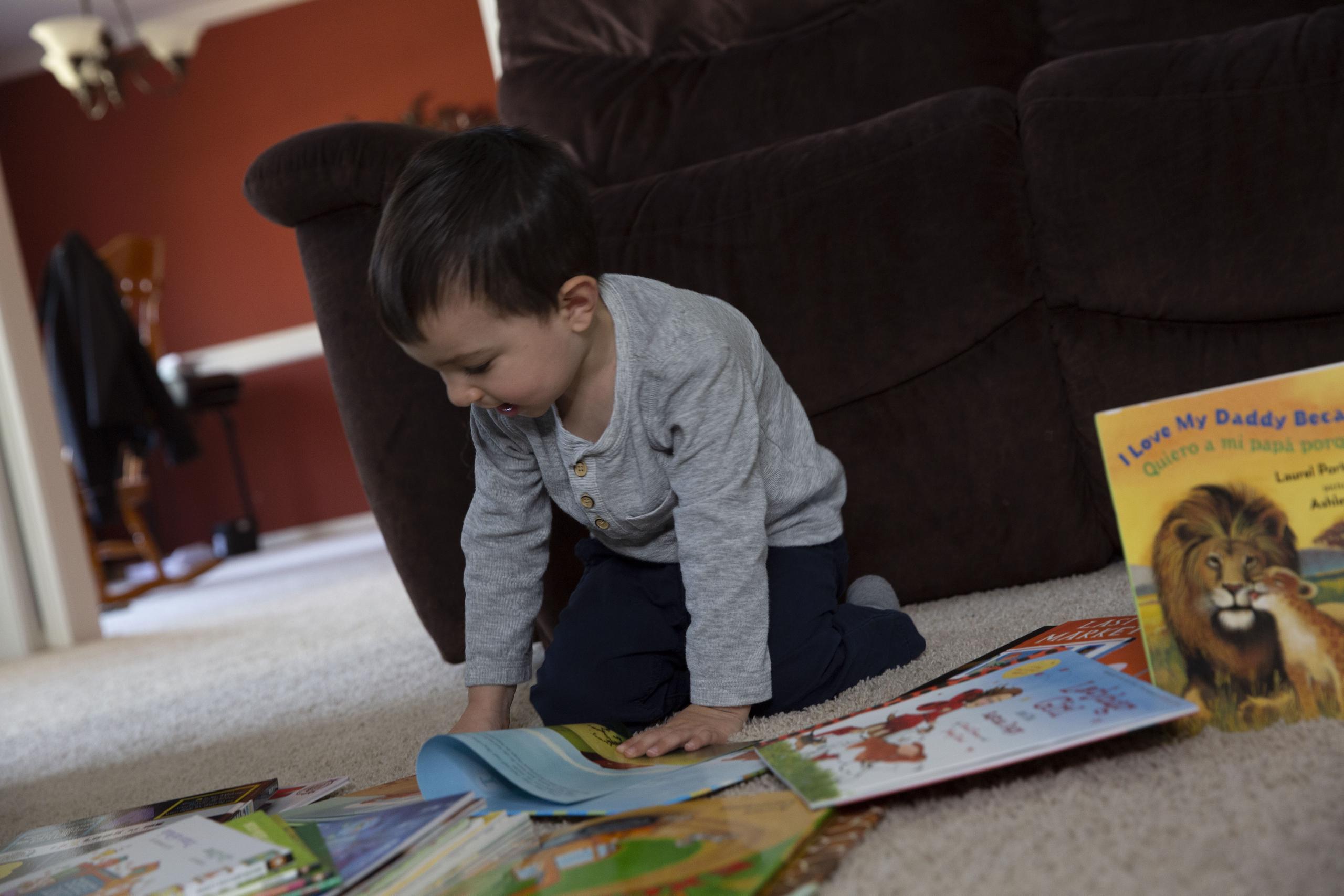 boy with books